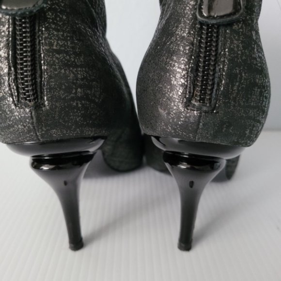 CHANEL Suede and Patent Leather CC Cap Toe Ankle Boots - Picture 3 of 5